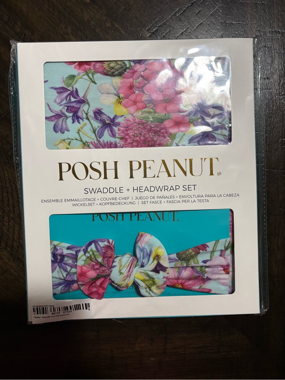 Posh Peanut Floral Swaddle + Headwrap Set - Pink, Purple, Green, Blue NWT